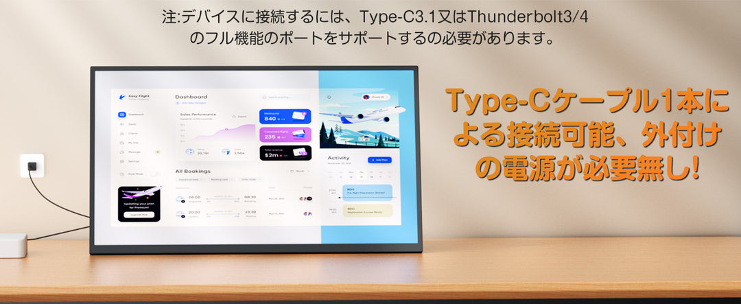EVICIV M220T01 22インチ 2K モバイルモニター｜USB-C対応・ノングレアIPS・VESAマウント付き